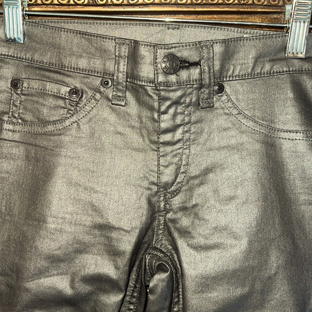 Women’s Rag & Bone coated light weight denim pant, size 25, pewter color